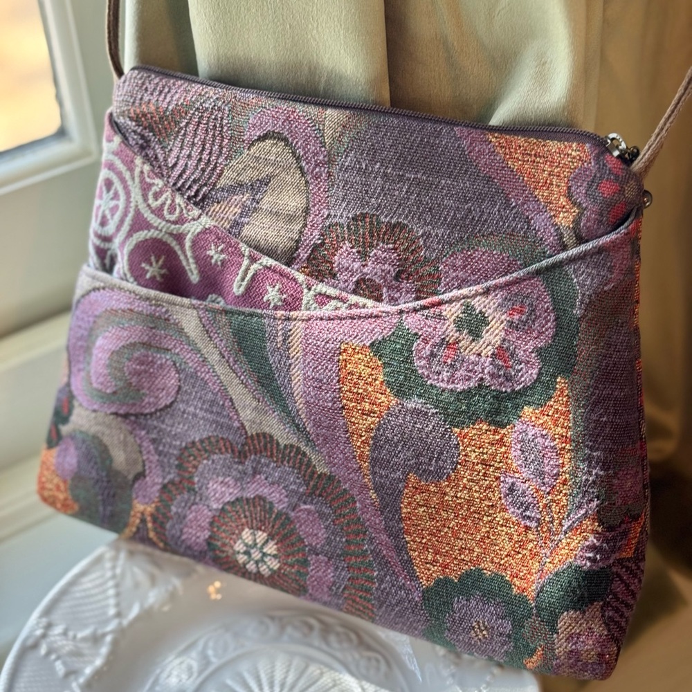Maruca Handmade Designer Tapestry Mod Floral Print Multicolor Crossbody Bag